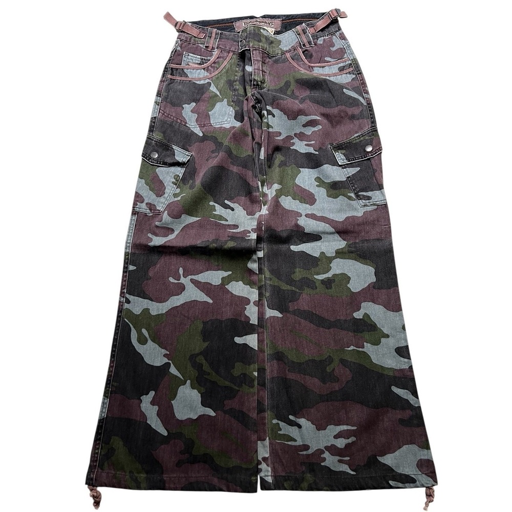 Da-Nang‎ Cargo Pants Women XS Camo Wide Leg Vintage Y2K Surplus Indo-Chine
